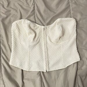 H&M Chic Cream Textured Tube Top